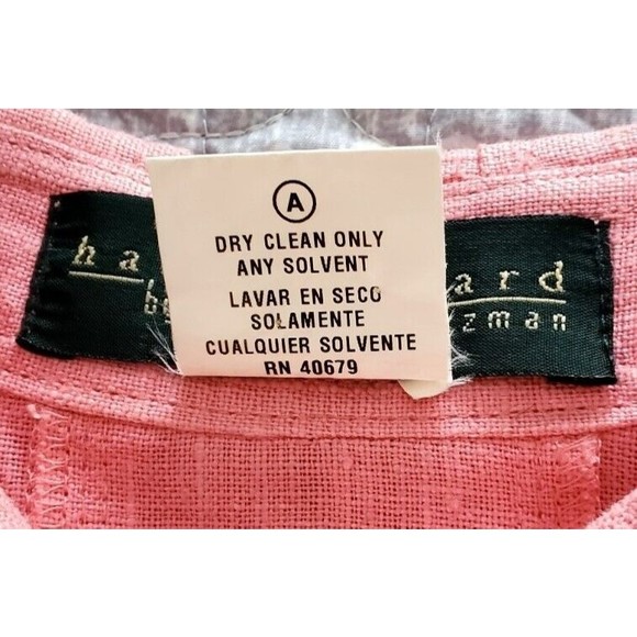 HARVE BENARD Womens Sz 10 Pink Linen Button Down Tunic Career Wear Shirt Top - Picture 5 of 6